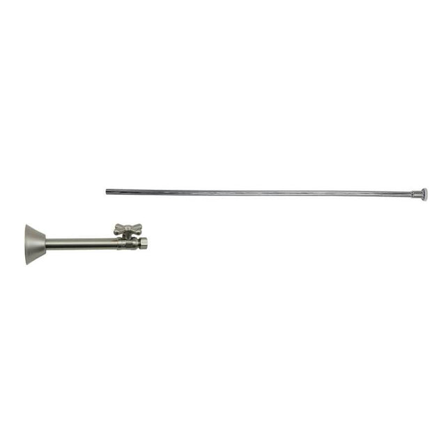 Mountain Plumbing - Toilet Supply Kit - Brass Cross Handle with 1/4 Turn Ball Valve (MT631-NL) - Straight Sweat, Flat Head Riser - Satin Gold