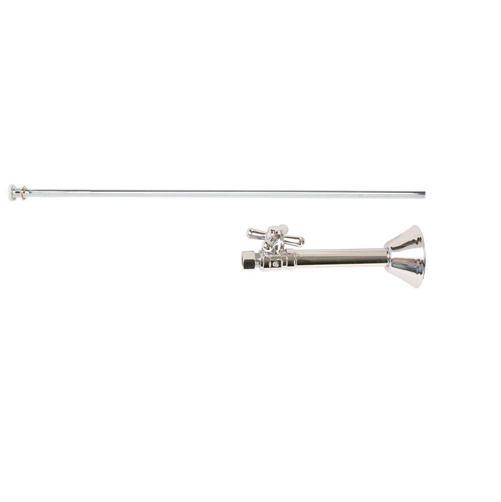 Mountain Plumbing - Toilet Supply Kit - Brass Cross Handle with 1/4 Turn Ball Valve (MT631-NL) - Straight Sweat, Flat Head Riser - Venetian Bronze