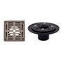 Mountain Plumbing - 4'' Square Complete Shower Drain - ABS - Polished Gold