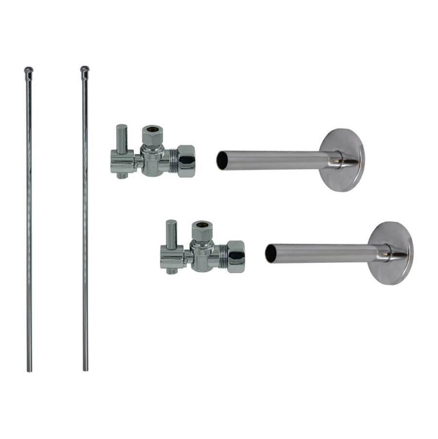 Mountain Plumbing - Lavatory Supply Kit - Mini Lever Handle with 1/4 Turn Ball Valve (MT521-NL) - Angle, Cover Tubes, No Trap