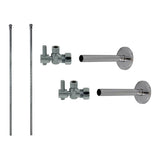 Mountain Plumbing - Lavatory Supply Kit - Mini Lever Handle with 1/4 Turn Ball Valve (MT521-NL) - Angle, Cover Tubes, No Trap
