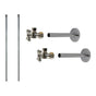 Mountain Plumbing - Lavatory Supply Kit - Brass Cross Handle with 1/4 Turn Ball Valve (MT621-NL) - Angle, Cover Tubes, No Trap - Polished Nickel