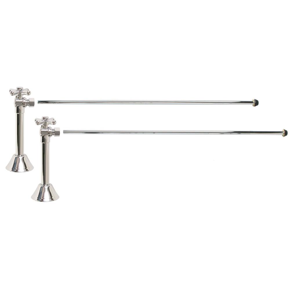 Mountain Plumbing - Lavatory Supply Kit - Brass Cross Handle with 1/4 Turn Ball Valve (MT629-NL) - Angle Sweat, No Trap - Venetian Bronze