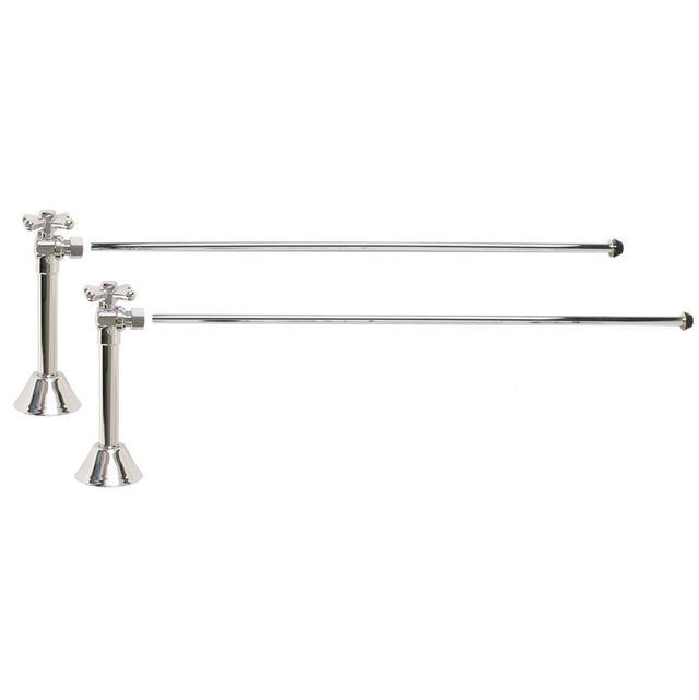 Mountain Plumbing - Lavatory Supply Kit - Brass Cross Handle with 1/4 Turn Ball Valve (MT629-NL) - Angle Sweat, No Trap - Venetian Bronze