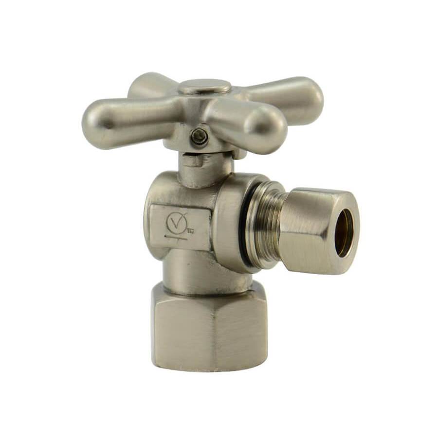Mountain Plumbing - Brass Cross Handle with 1/4 Turn Ball Valve - Lead Free - Angle (1/2'' Female IPS)