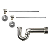 Mountain Plumbing - Lavatory Supply Kit - Brass Cross Handle with 1/4 Turn Ball Valve (MT621-NL) - Angle, Massachusetts P-Trap - Satin Brass