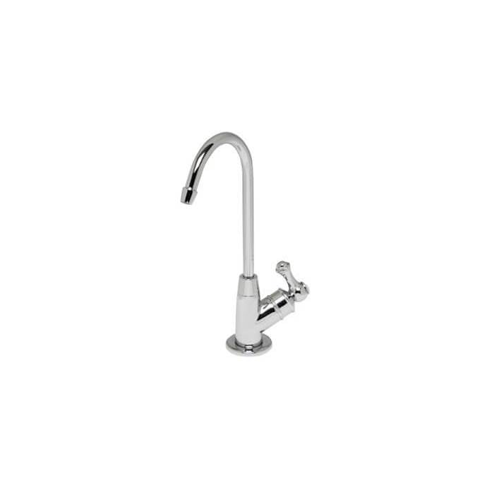 Mountain Plumbing - Point-of-Use Drinking Faucet with Round Tapered Base & Angled Side Handle - Unlacquered Brass