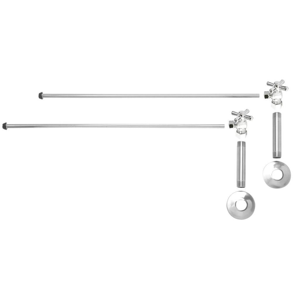 Mountain Plumbing - Lavatory Supply Kit - Brass Cross Handle with 1/4 Turn Ball Valve (MT616-NL) - Angle, No Trap - Venetian Bronze