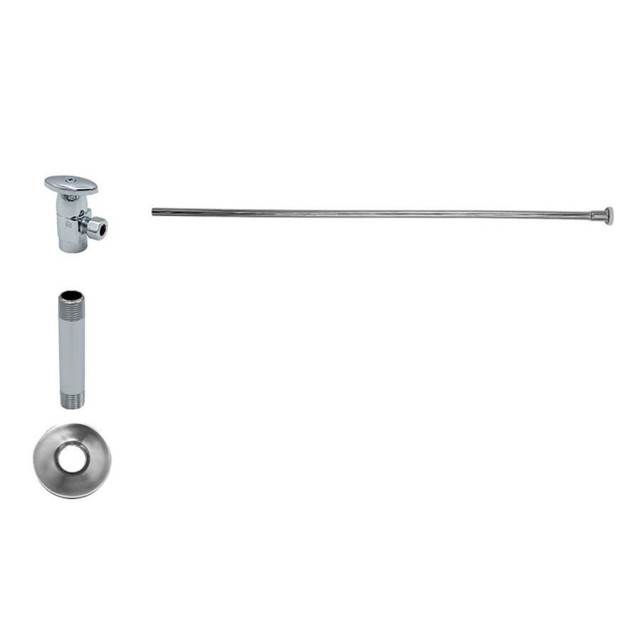 Mountain Plumbing - Toilet Supply Kit - Brass Oval Handle with 1/4 Turn Ceramic Disc Cartridge Valve (MT6001-NL) - Angle, Flat Head Riser
