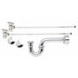 Mountain Plumbing - Lavatory Supply Kit - Brass Oval Handle with 1/4 Turn Ball Valve (MT403-NL) - Angle, P-Trap 1-1/2'' - Satin Brass
