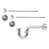 Mountain Plumbing - Lavatory Supply Kit - Brass Oval Handle with 1/4 Turn Ball Valve (MT403-NL) - Angle, P-Trap 1-1/2'' - Satin Gold