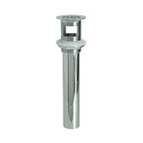 Mountain Plumbing - 20 Hole Brass Lavatory Grid Drain - 6'' Tailpiece with Overflow - Satin Chrome
