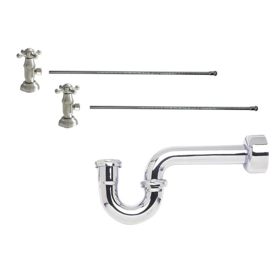 Mountain Plumbing - Lavatory Supply Kit - Brass Deluxe Cross Handle with 1/4 Turn Ceramic Disc Cartridge Valve (MT4004X-NL) - Angle, P-Trap 1-1/4'' - Champagne Bronze