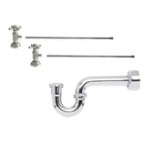 Mountain Plumbing - Lavatory Supply Kit - Brass Deluxe Cross Handle with 1/4 Turn Ceramic Disc Cartridge Valve (MT4004X-NL) - Angle, P-Trap 1-1/4'' - Champagne Bronze