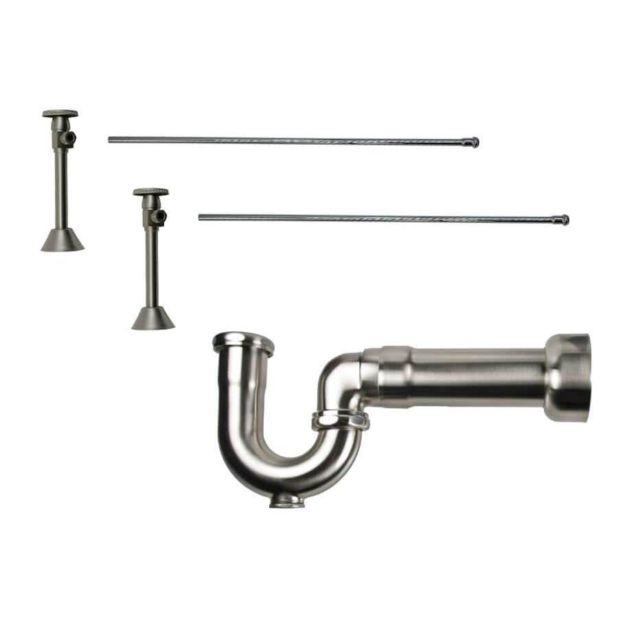 Mountain Plumbing - Lavatory Supply Kit - Brass Oval Handle with 1/4 Turn Ceramic Disc Cartridge Valve (MT6160-NL) - Angle Sweat, Massachusetts P-Trap