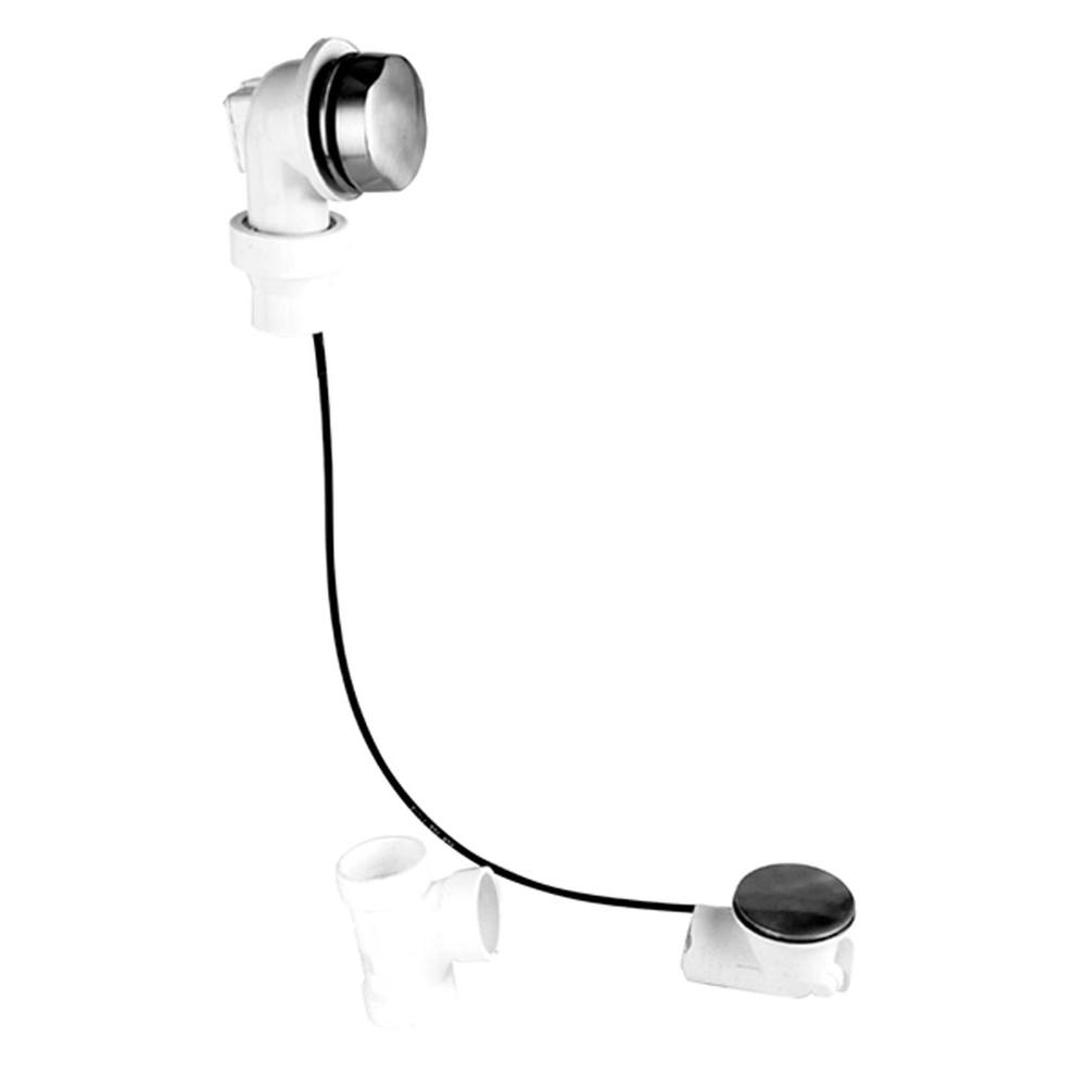 Mountain Plumbing - Schedule 40 PVC Cable Operated Bath Waste & Overflow Drain with Patented Flexible Overflow Neck for 36'' to 45'' Tub Depths - White