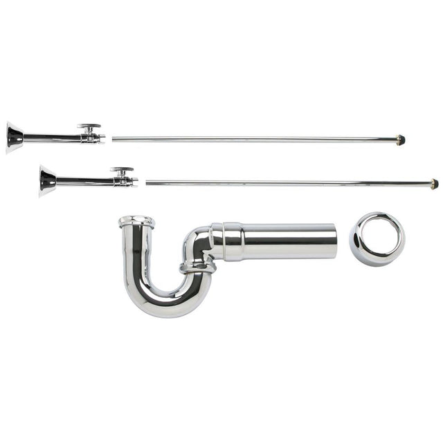 Mountain Plumbing - Lavatory Supply Kit - Brass Oval Handle with 1/4 Turn Ball Valve (MT317-NL) - Straight Sweat, Massachusetts P-Trap - Venetian Bronze