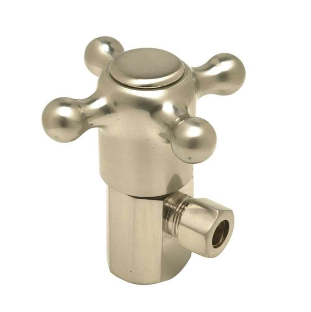 Mountain Plumbing - Brass Cross Handle with 1/4 Turn Ceramic Disc Cartridge Valve - Lead Free - Angle (1/2'' Female IPS) - Weathered Copper
