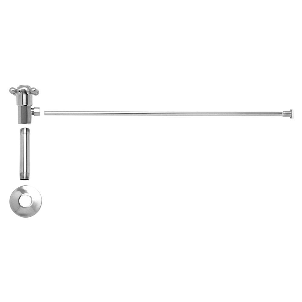 Mountain Plumbing - Toilet Supply Kit - Brass Cross Handle with 1/4 Turn Ceramic Disc Cartridge Valve (MT4001X-NL) - Angle, Flat Head Riser - Weathered Copper