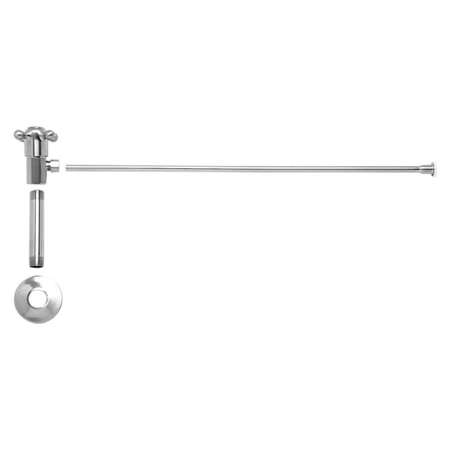 Mountain Plumbing - Toilet Supply Kit - Brass Cross Handle with 1/4 Turn Ceramic Disc Cartridge Valve (MT4001X-NL) - Angle, Flat Head Riser - Weathered Copper