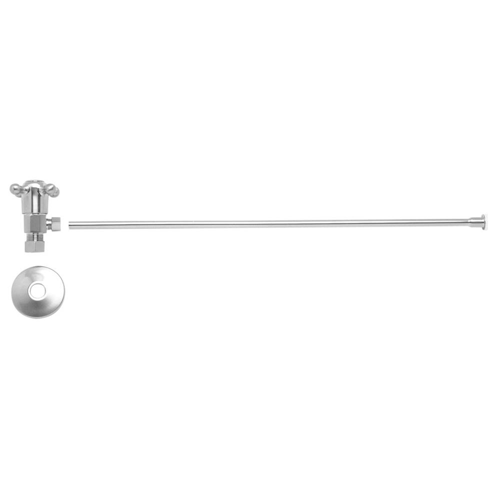 Mountain Plumbing - Toilet Supply Kit - Brass Cross Handle with 1/4 Turn Ceramic Disc Cartridge Valve (MT4003X-NL) - Angle, Flat Head Riser - Weathered Copper