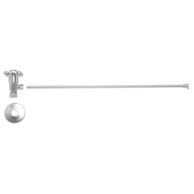 Mountain Plumbing - Toilet Supply Kit - Brass Cross Handle with 1/4 Turn Ceramic Disc Cartridge Valve (MT4003X-NL) - Angle, Flat Head Riser - Weathered Copper