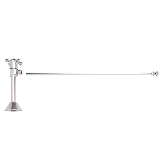 Mountain Plumbing - Toilet Supply Kit - Brass Cross Handle 1/4 Turn Ceramic Disc Cartridge Valve (MT416X-NL) - Angle Sweat, Flat Head Riser - Venetian Bronze