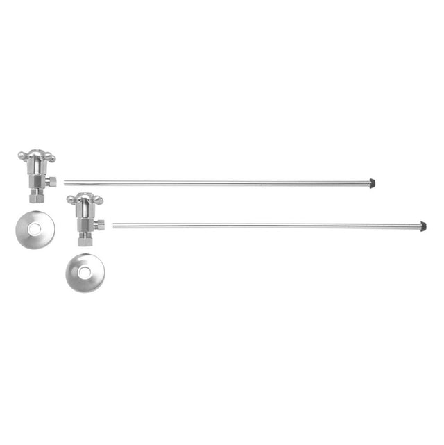 Mountain Plumbing - Lavatory Supply Kit - Brass Cross Handle with 1/4 Turn Ceramic Disc Cartridge Valve (MT4003X-NL) - Angle, No Trap - Weathered Copper
