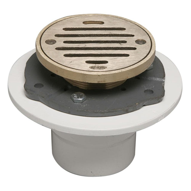 Mountain Plumbing - 4'' Round Complete Shower Drain - PVC - Venetian Bronze