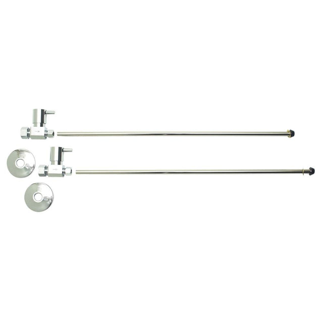 Mountain Plumbing - Lavatory Supply Kit - Contemporary Lever Handle with 1/4 Turn Ceramic Disc Cartridge Valve (MT5120L-NL) - Straight, No Trap - White