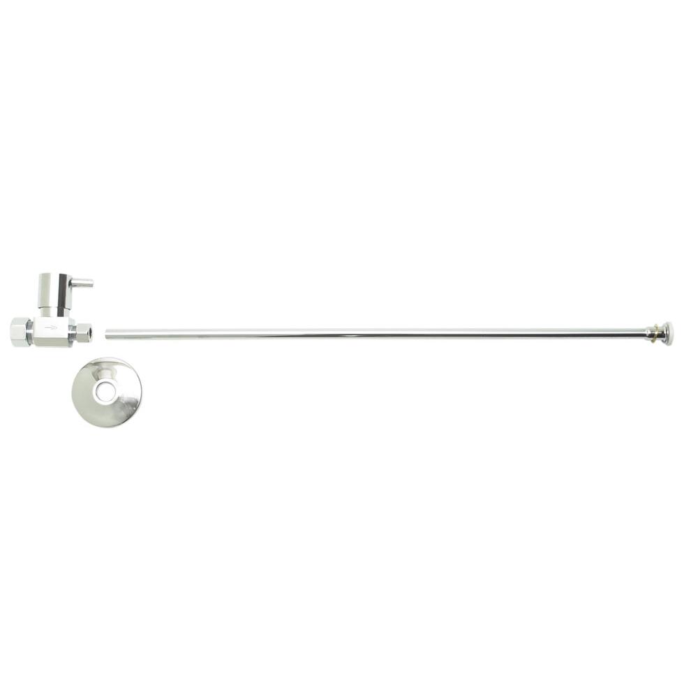 Mountain Plumbing - Toilet Supply Kit - Contemporary Lever Handle with 1/4 Turn Ceramic Disc Cartridge Valve (MT5120L-NL) - Straight, Flat Head Riser - Unlacquered Brass