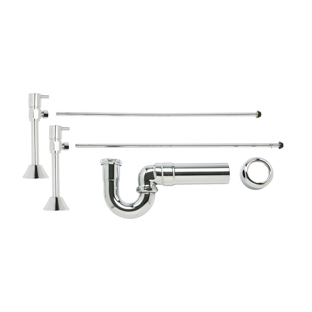 Mountain Plumbing - Lavatory Supply Kit - Contemporary Lever Handle with 1/4 Turn Ceramic Disc Cartridge Valve (MT516L-NL) - Angle Sweat, Massachusetts P-Trap - Satin Chrome