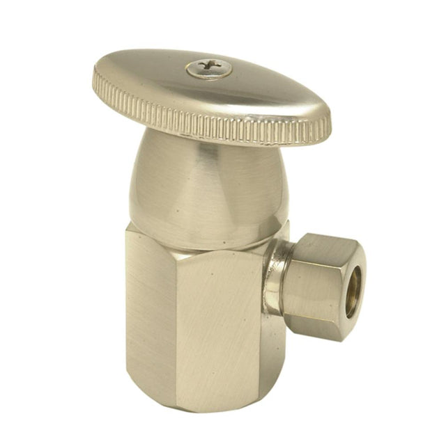 Mountain Plumbing - Brass Oval Handle with 1/4 Turn Ceramic Disc Cartridge Valve - Lead Free - Angle (1/2'' Female IPS) - Weathered Copper