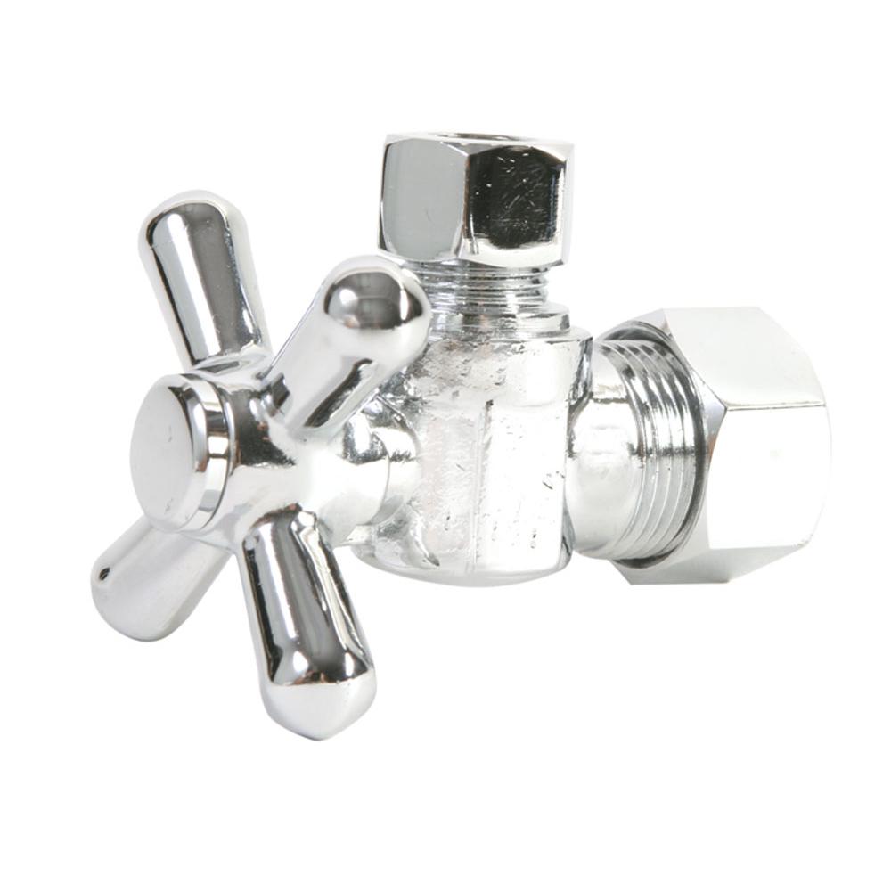 Mountain Plumbing - Brass Cross Handle with 1/4 Turn Ball Valve - Lead Free - Angle (1/2'' Compression) - Weathered Copper