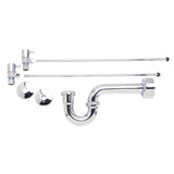 Mountain Plumbing - Lavatory Supply Kit - Contemporary Lever Handle with 1/4 Turn Ceramic Disc Cartridge Valve (MT5003L-NL) - Angle, P-Trap 1-1/2'' - Unlacquered Brass