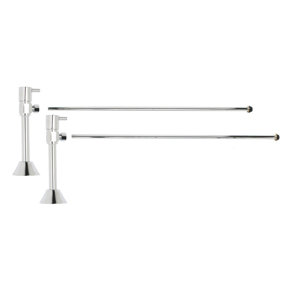 Mountain Plumbing - Lavatory Supply Kit - Contemporary Lever Handle with 1/4 Turn Ceramic Disc Cartridge Valve (MT516L-NL) - Angle Sweat, No Trap - Unlacquered Brass
