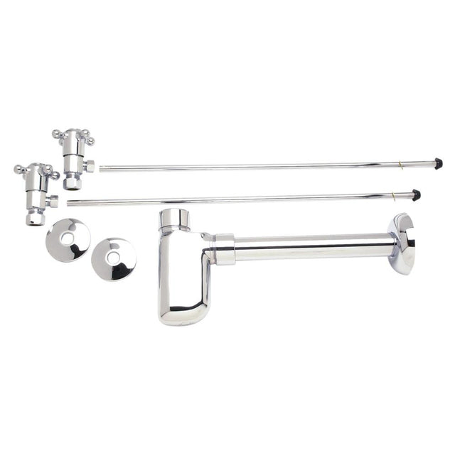 Mountain Plumbing - Lavatory Supply Kit - Brass Cross Handle with 1/4 Turn Ceramic Disc Cartridge Valve (MT4003X-NL) - Angle, Bottle Trap - Weathered Copper