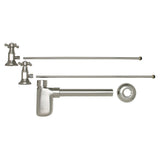 Mountain Plumbing - Lavatory Supply Kit - Brass Deluxe Cross Handle with 1/4 Turn Ceramic Disc Cartridge Valve (MT4004X-NL) - Angle, Bottle Trap - Weathered Copper