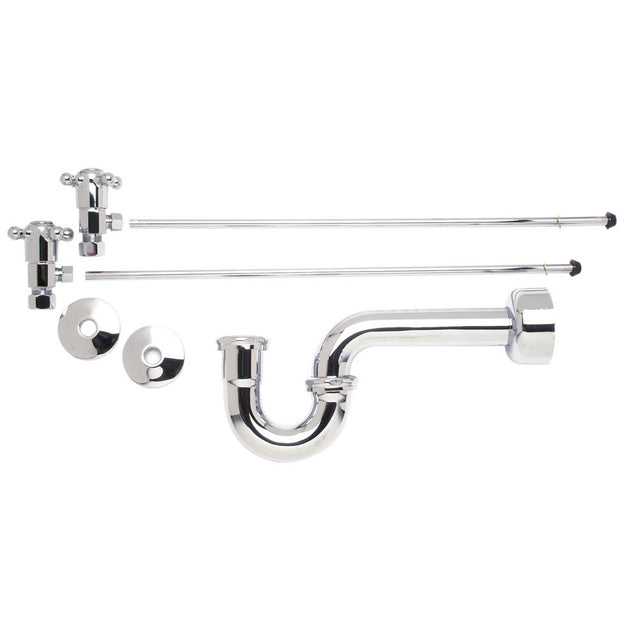 Mountain Plumbing - Lavatory Supply Kit - Brass Cross Handle with 1/4 Turn Ceramic Disc Cartridge Valve (MT4003X-NL) - Angle, P-Trap 1-1/4'' - Weathered Copper