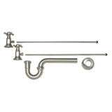 Mountain Plumbing - Lavatory Supply Kit - Brass Deluxe Cross Handle with 1/4 Turn Ceramic Disc Cartridge Valve (MT4004X-NL) - Angle, P-Trap 1-1/4'' - Weathered Copper