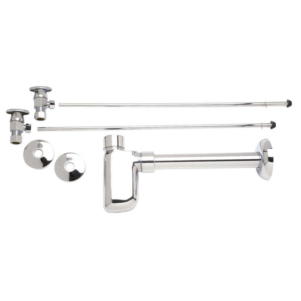 Mountain Plumbing - Lavatory Supply Kit - Brass Oval Handle with 1/4 Turn Ceramic Disc Cartridge Valve (MT6003-NL) - Angle, Bottle Trap - Weathered Copper