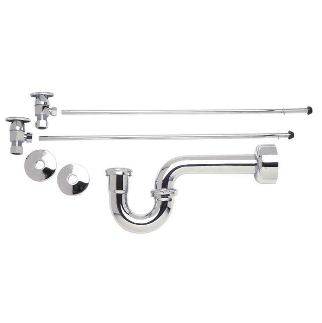 Mountain Plumbing - Lavatory Supply Kit - Brass Oval Handle with 1/4 Turn Ceramic Disc Cartridge Valve (MT6003-NL) - Angle, P-Trap 1-1/4'' - Weathered Copper