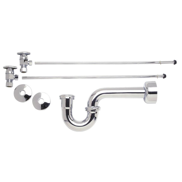 Mountain Plumbing - Lavatory Supply Kit - Brass Oval Handle with 1/4 Turn Ceramic Disc Cartridge Valve (MT6003-NL) - Angle, P-Trap 1-1/2'' - Weathered Copper