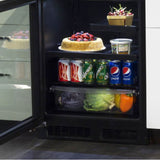 24'' Marvel Low Profile Built-In Beverage Center, Stainless Steel Frame Glass Door With Lock, Reversible Hinge