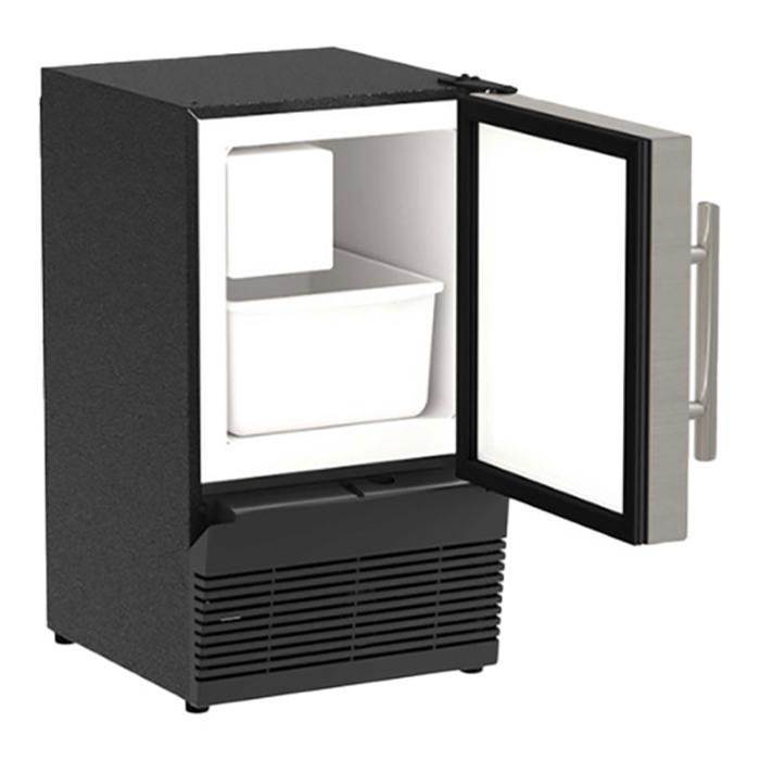 14''  Low Profile Compact Crescent Ice Machine, Stainless Steel, Solid Door, Reversible Door