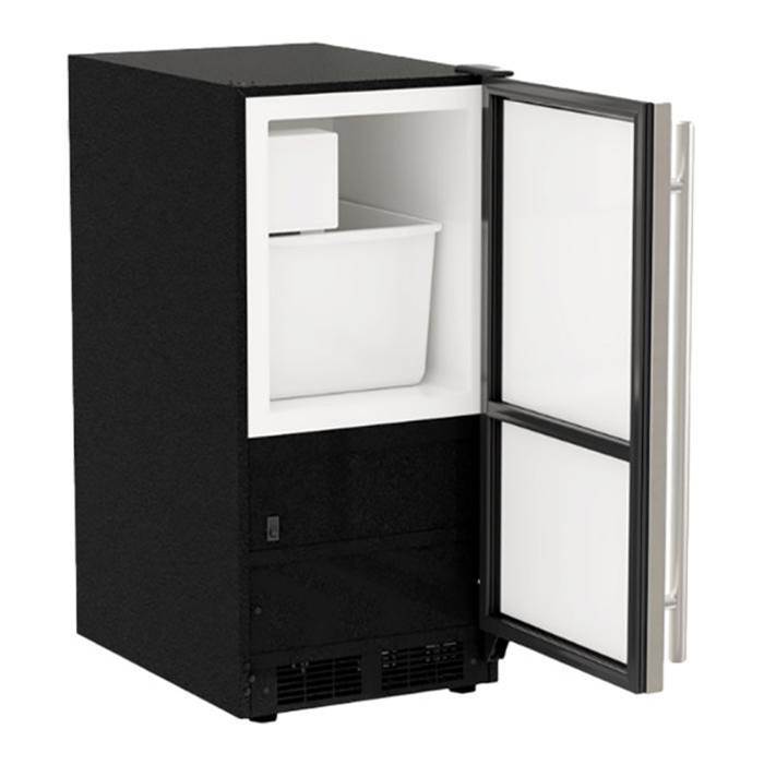 15'' Low Profile Crescent Ice Machine, Stainless Steel, Solid Door, Reversible Door