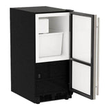 15'' Low Profile Crescent Ice Machine, Stainless Steel, Solid Door, Reversible Door
