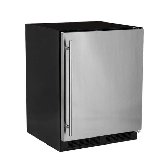 Marvel - 24'' Marvel Low Profile Built-In All Refrigerator With Maxstore Bin And Door Storage, Solid Stainless Steel Door With Lock, Right Hinge