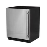 Marvel - 24'' Marvel Low Profile Built-In All Refrigerator With Maxstore Bin And Door Storage, Solid Stainless Steel Door With Lock, Left Hinge