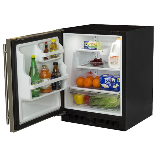 24'' Marvel Low Profile Built-In All Refrigerator With Maxstore Bin And Door Storage, Solid Stainless Steel Door With Lock, Left Hinge